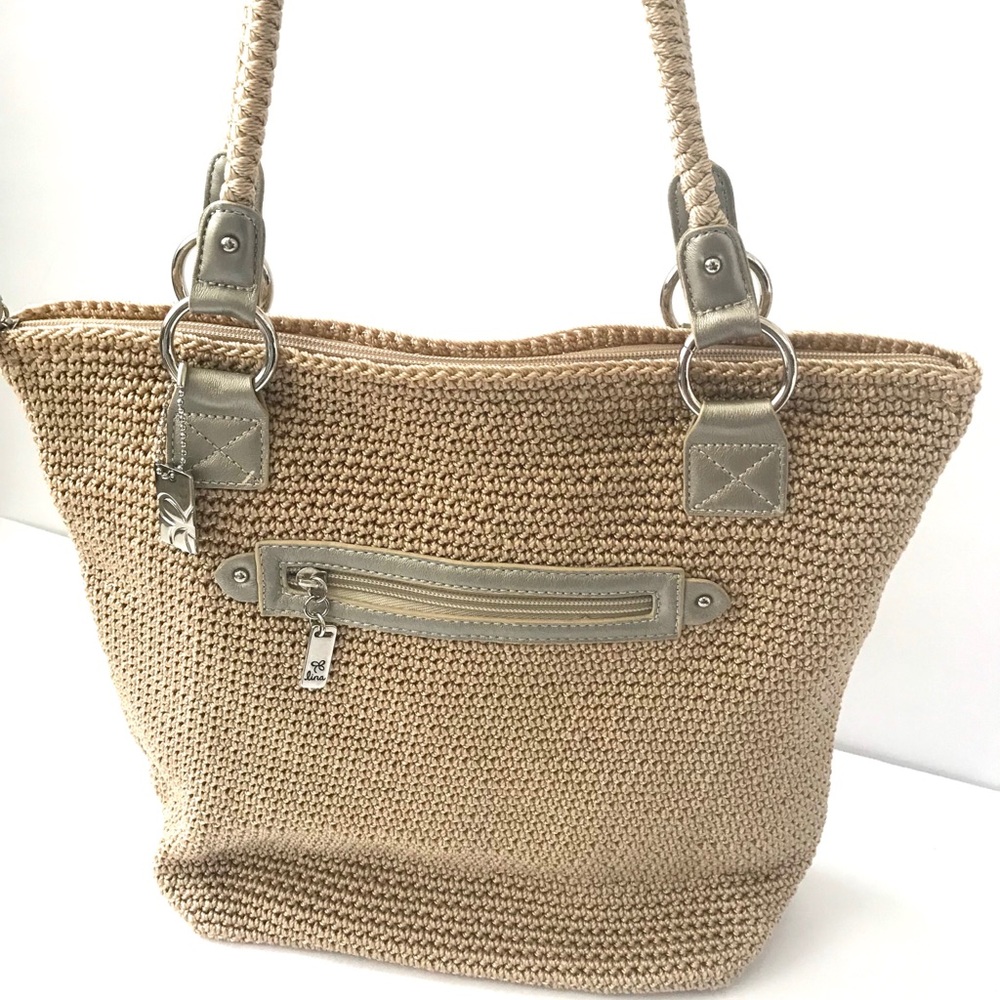 Lina Tan Crochet Purse - Like New !